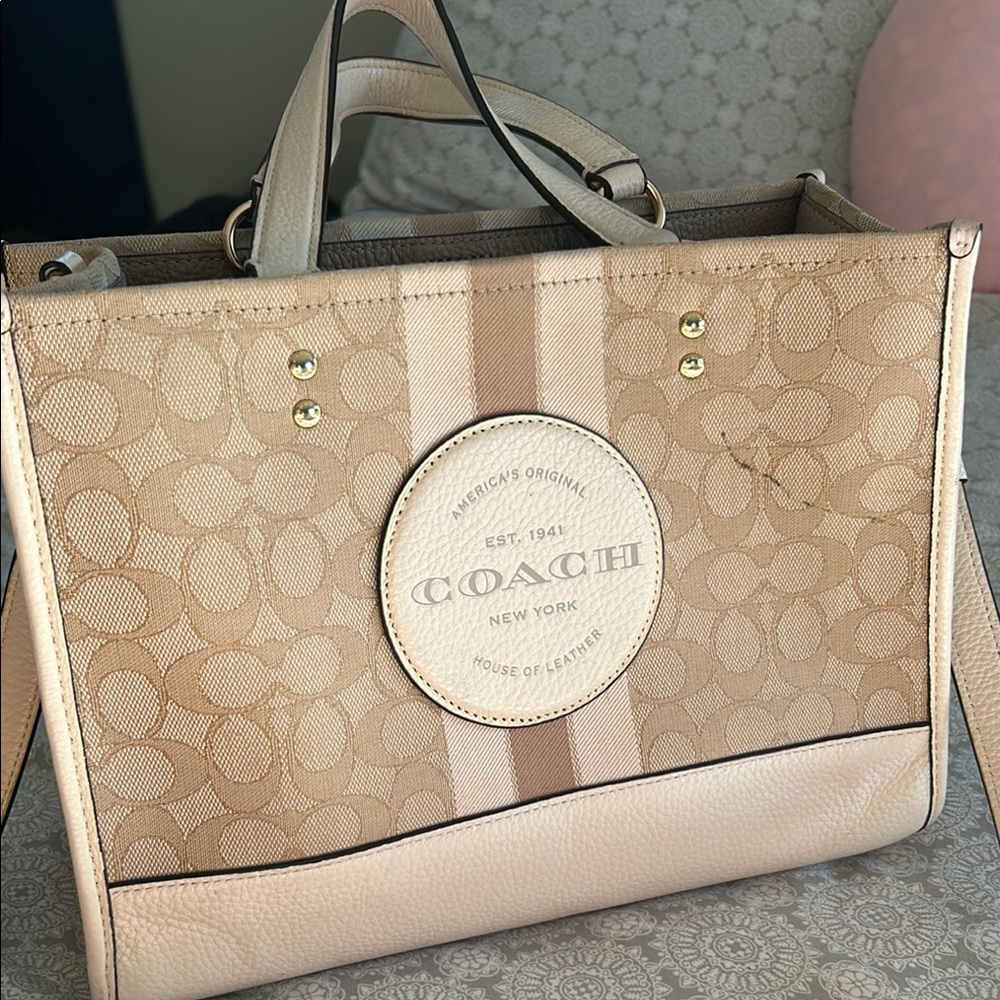 Coach Beige Signature Tote Bag